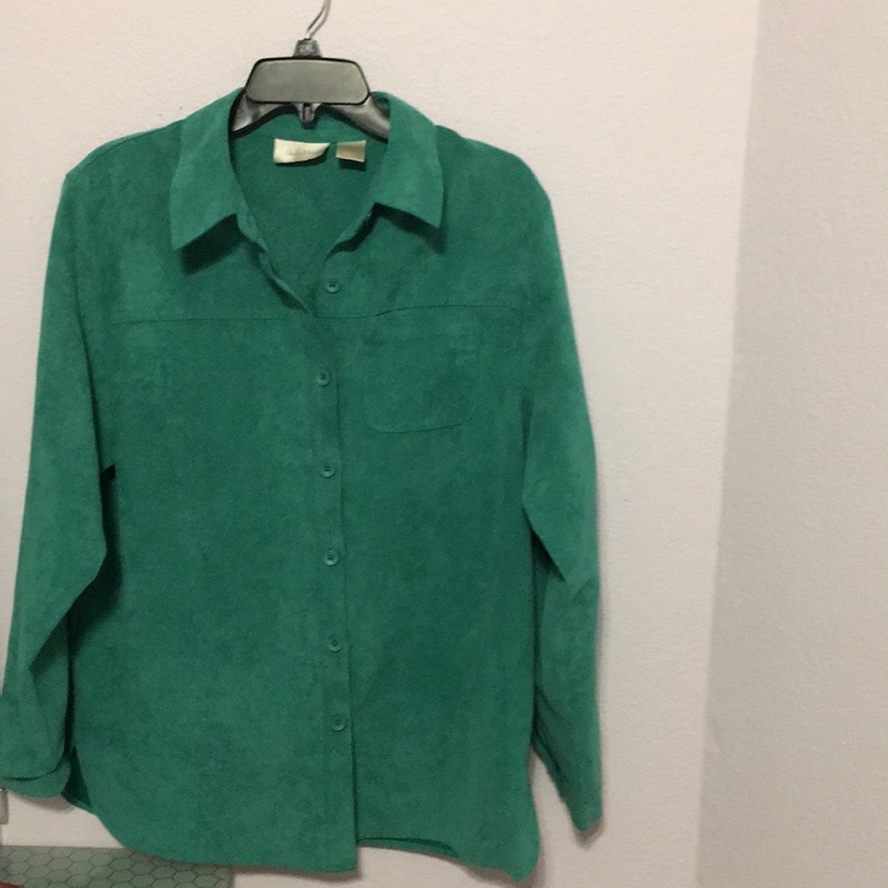 Studio Works M suede like button down.